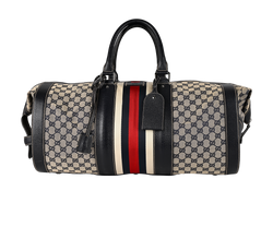 Large Savoy GG Duffel, Leather, Mono, Beige/Blue, DB/LT, 1*